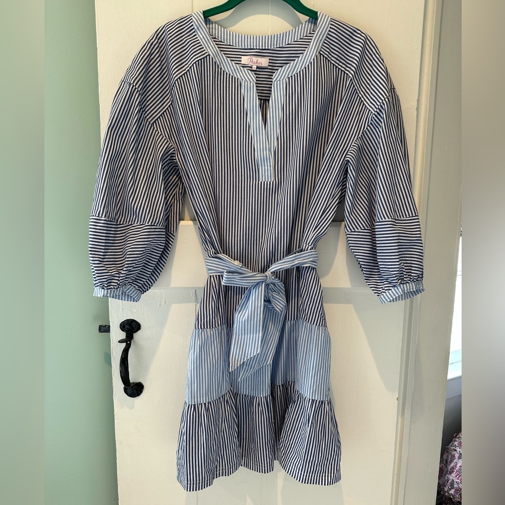Stripe Parker dress with balloon sleeves sz XS